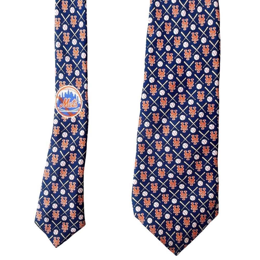 Vineyard Vines Mens‎ Silk Tie Blue NY Mets MLB Baseball Rare Custom Collection